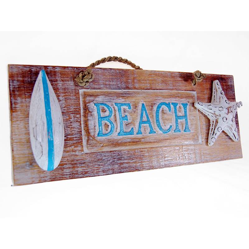 Seestern Sportswear Dekoratives Wand/Tür Schild Seestern Beach Strand Surfboard 35 x 14 cm /1983 Outlet