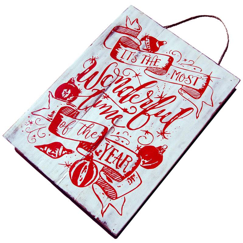 Seestern Sportswear SEESTERN Holzbild Wand Holz Bild 'Christmas time' Weihnachten 40 x 30cm /2363