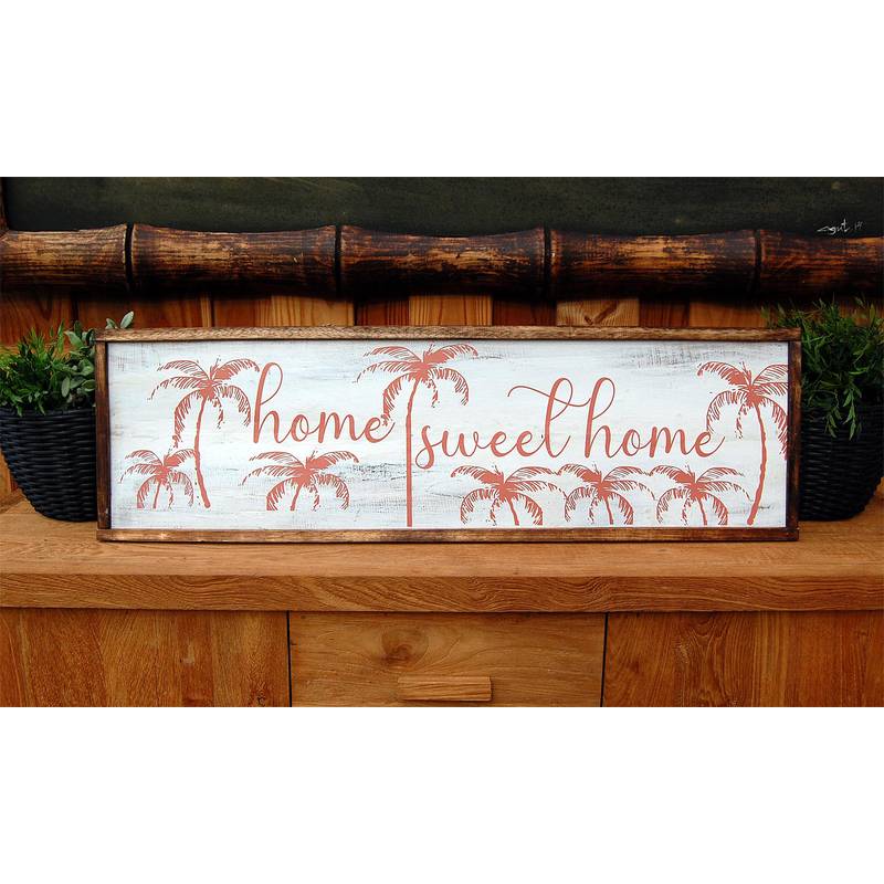Seestern Sportswear SEESTERN Holzbild Wand Holz Bild 'Home Sweet Home' Homedeko 100 x 30cm /2364 Meist gekauft
