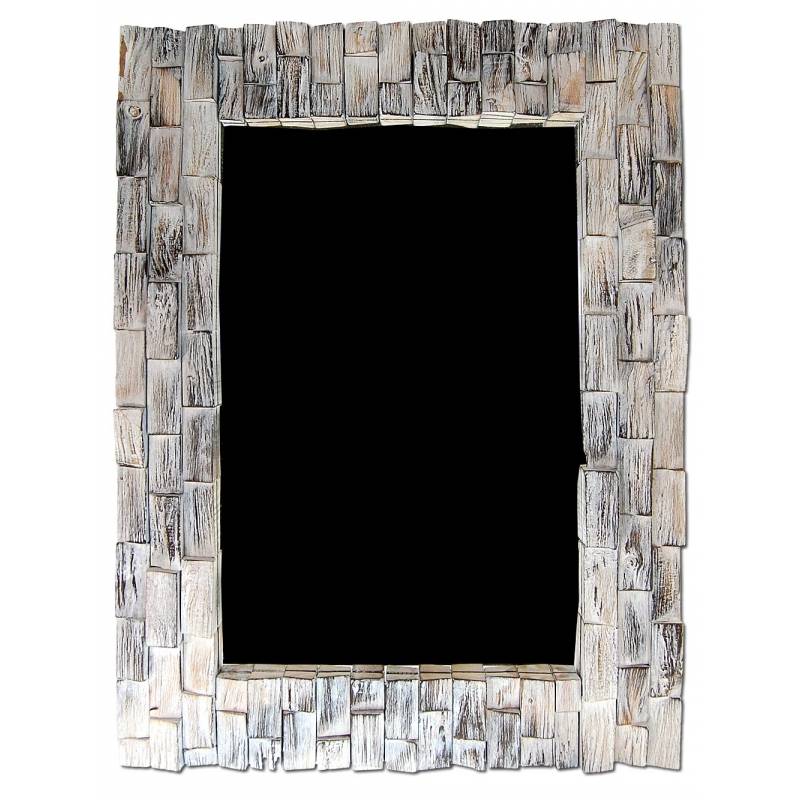 Seestern Sportswear SEESTERN Wand Spiegel 60x80cm Holzrahmen in Teakholz für Bad, Garderobe etc./1904