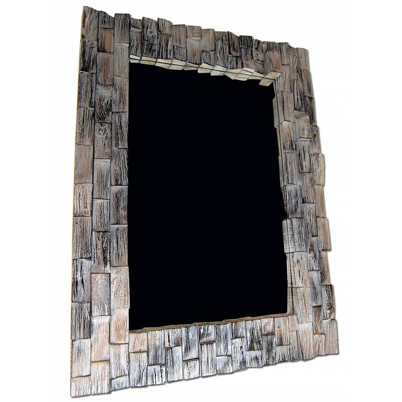 Seestern Sportswear SEESTERN Wand Spiegel 60x80cm Holzrahmen in Teakholz für Bad, Garderobe etc./1904 Hotsell