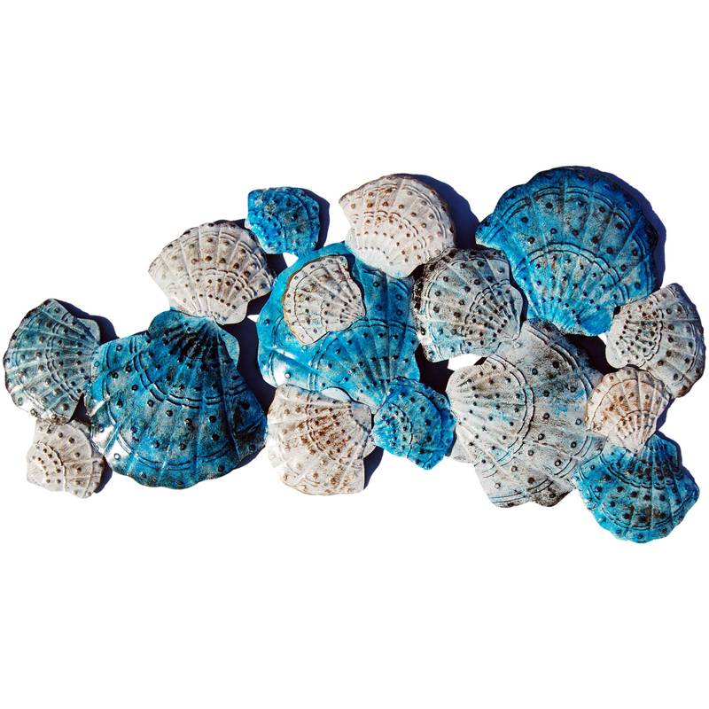 Seestern Sportswear SEESTERN Shell Muscheln Metall Wand Deko Verzierung Hänge Wand Dekoration 82cm /2304