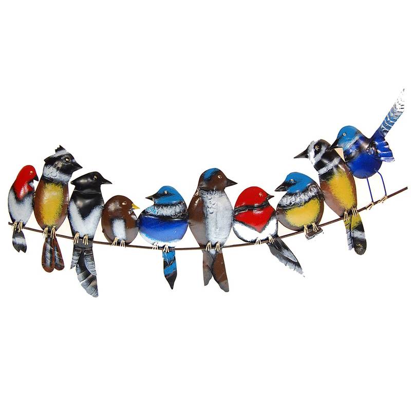 Seestern Sportswear SEESTERN Singvögel Metall Wand Deko Verzierung Hänge Wand Dekoration 67cm /1810