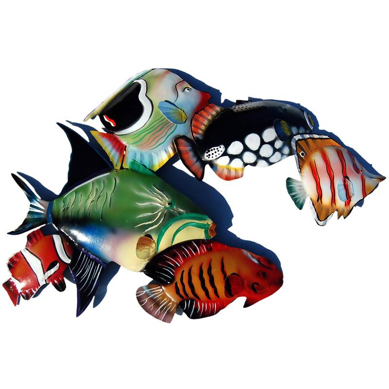 Seestern Sportswear SEESTERN Tropische Fische Metall Wand Deko Verzierung Hänge Wand Dekoration 55cm /2303