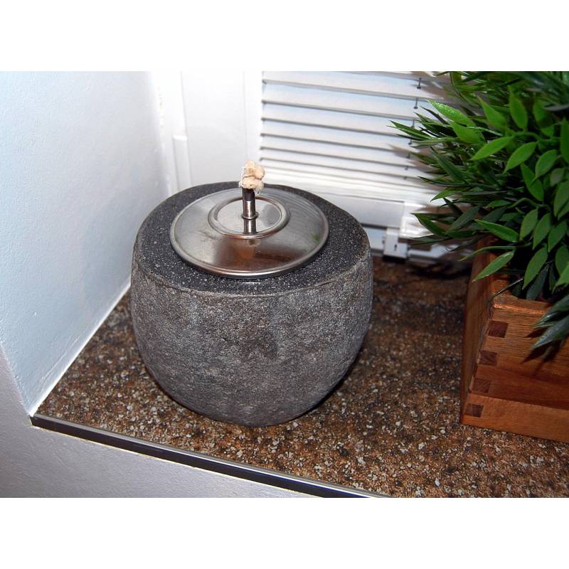 Seestern Sportswear SEESTERN Gartenfackel Spiritus Lampe Licht aus aufgeschnitt.Naturstein Flußstein /1606