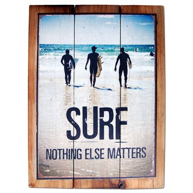 Seestern Sportswear Seestern Deko Holz Wandbild im Vintage Sixties Surf Look 30 x 40 cm Surfing Motiv /1824