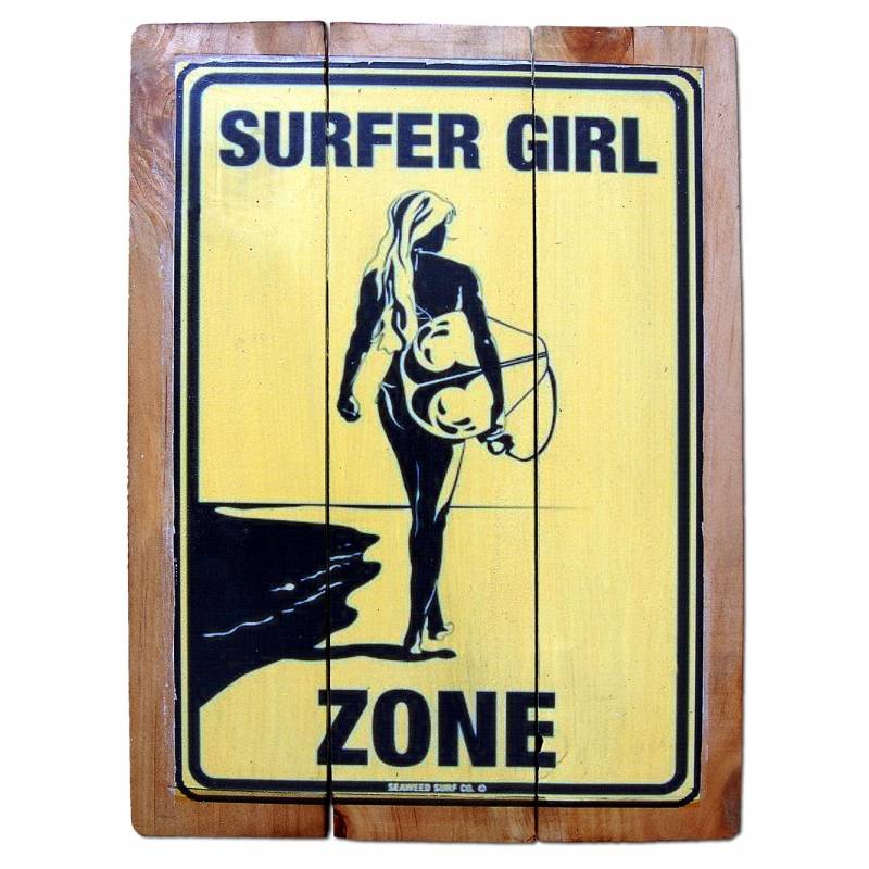 Seestern Sportswear Seestern Deko Holz Wandbild im Vintage Sixties Surf Look 30 x 40 cm Surfing Motiv /1827
