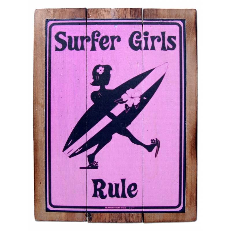 Seestern Sportswear Seestern Deko Holz Wandbild im Vintage Sixties Surf Look 30 x 40 cm Surfing Motiv /1828