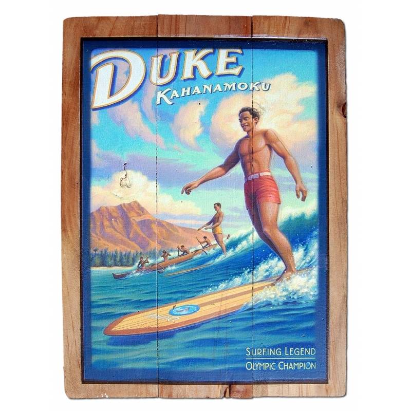 Seestern Sportswear Seestern Deko Holz Wandbild im Vintage Sixties Surf Look 50 x 80 cm Surfing Motiv /1818
