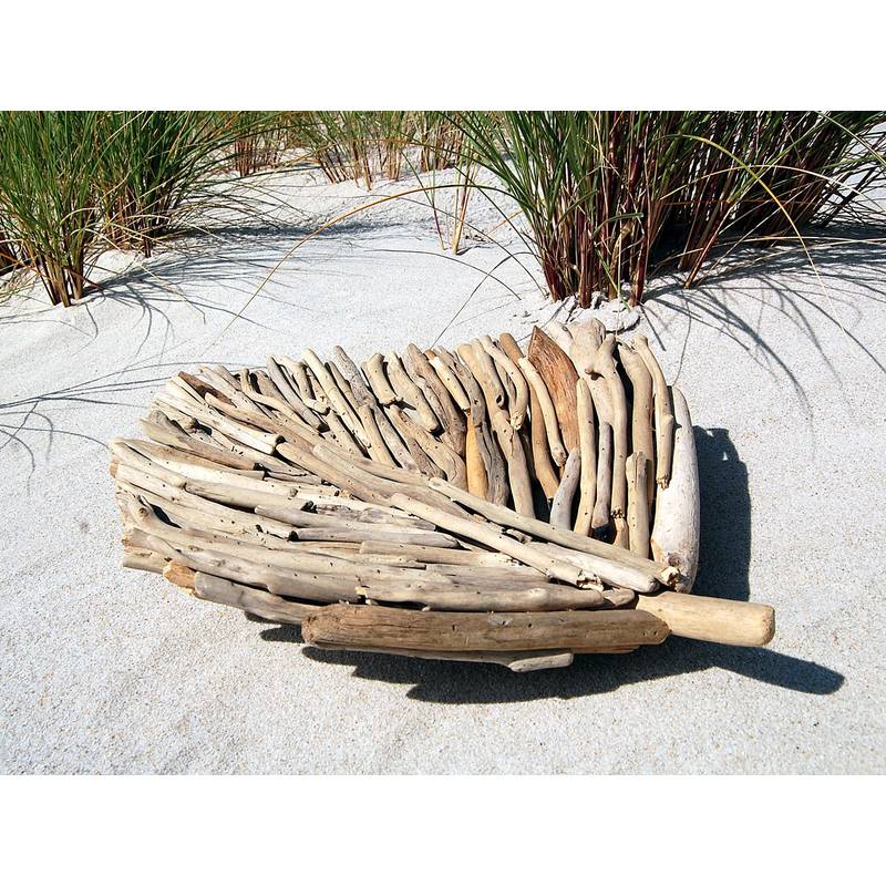 Seestern Sportswear SEESTERN Treibholz Deko Blatt Schale (60 cm) Motiv Wanddeko Driftwood Holzdeko /2349 Blitzverkäufe
