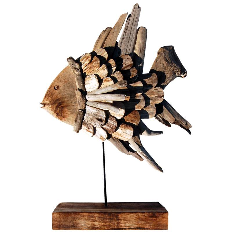 Seestern Sportswear SEESTERN Treibholz Deko Fisch Motiv (63 cm) Frei stehend Driftwood Holzdeko /2352