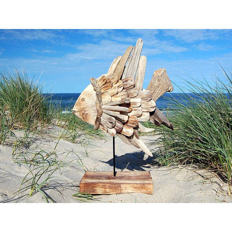Seestern Sportswear SEESTERN Treibholz Deko Fisch Motiv (63 cm) Frei stehend Driftwood Holzdeko /2352 Outlet
