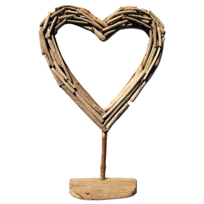 Seestern Sportswear SEESTERN Treibholz Deko Herz Motiv (47 cm) Frei stehend Driftwood Holzdeko /2351