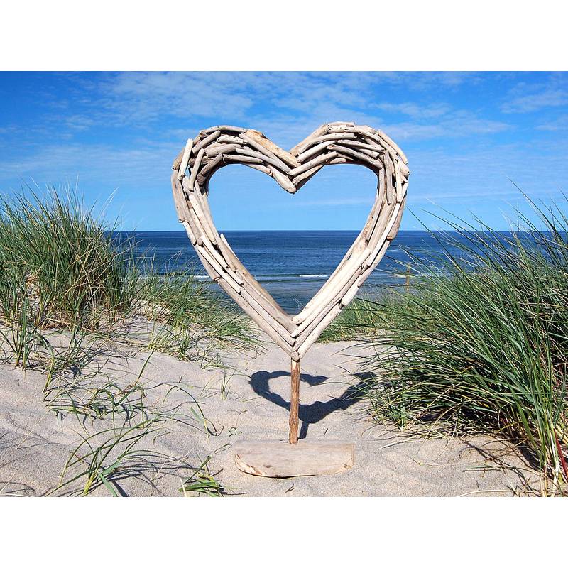 Seestern Sportswear SEESTERN Treibholz Deko Herz Motiv (47 cm) Frei stehend Driftwood Holzdeko /2351 Auslauf