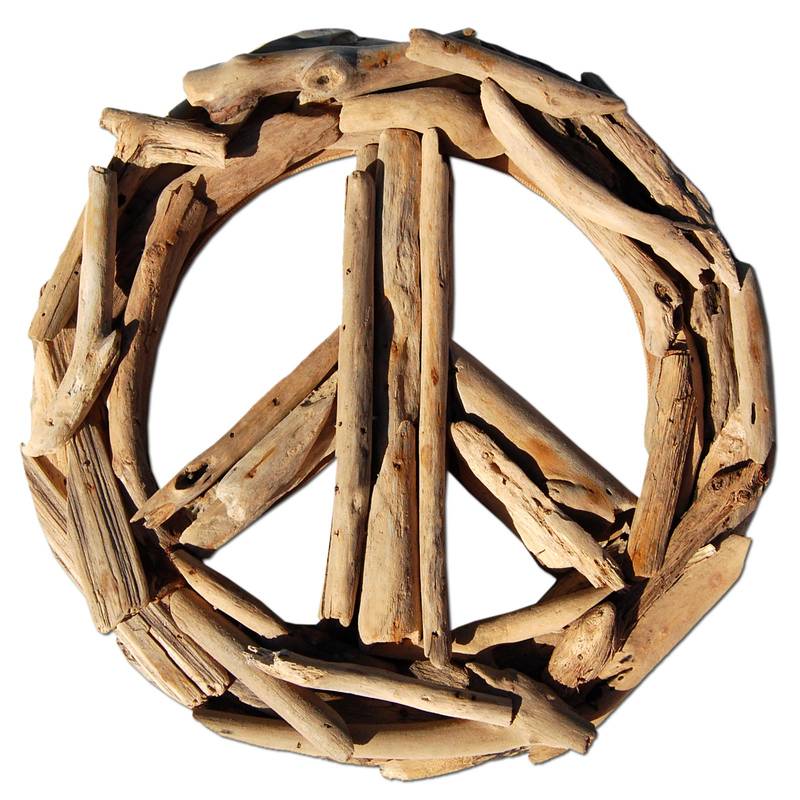 Seestern Sportswear SEESTERN Treibholz Deko m. PEACE ( 30 cm ) Motiv Wanddeko Driftwood Schild Holzdeko /1435