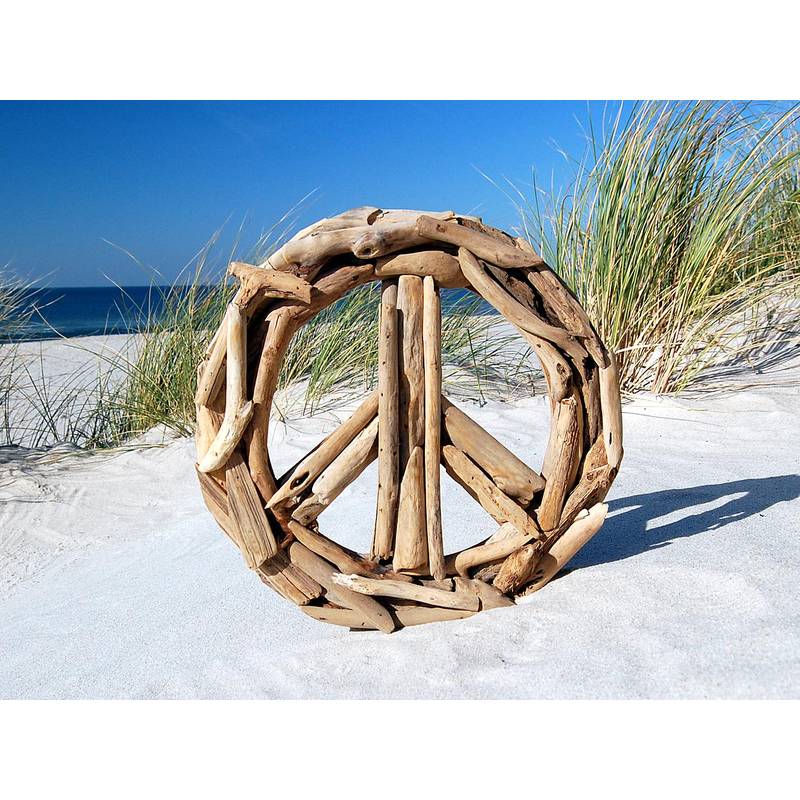 Seestern Sportswear SEESTERN Treibholz Deko m. PEACE ( 30 cm ) Motiv Wanddeko Driftwood Schild Holzdeko /1435 Angebote