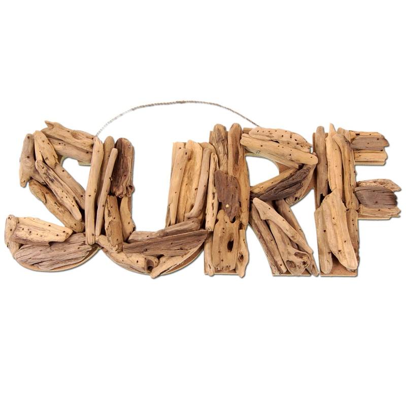 Seestern Sportswear SEESTERN Treibholz Deko m. SURF Motiv Wanddeko Driftwood Surfing Schild Holzdeko /1434