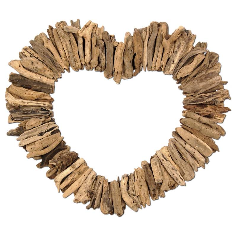Seestern Sportswear SEESTERN Treibholz Deko mit Herz ( 40 cm ) Motiv Wanddeko Driftwood Holzdeko /1320