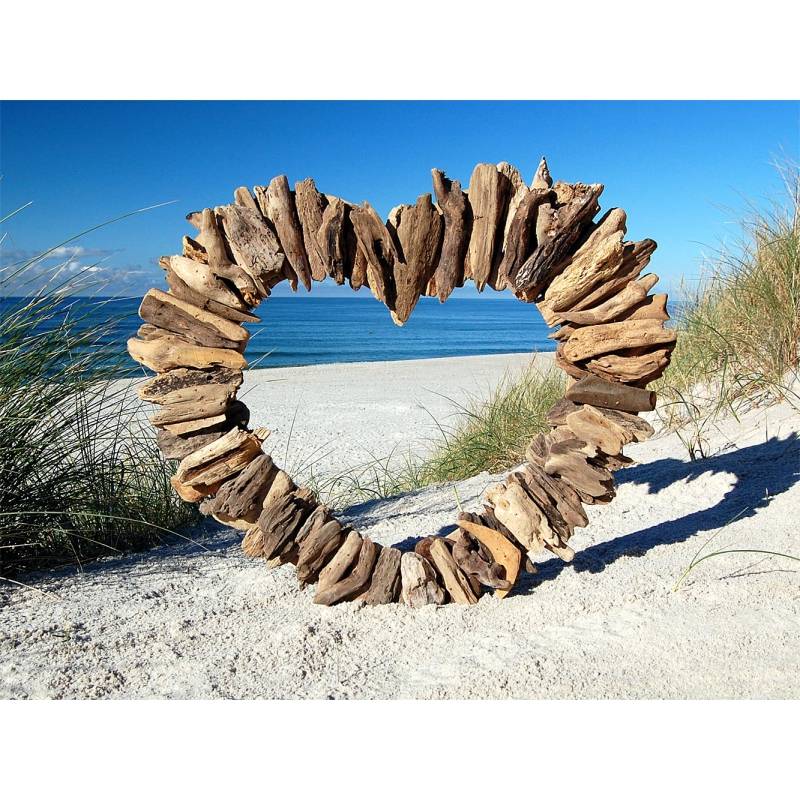 Seestern Sportswear SEESTERN Treibholz Deko mit Herz ( 60 cm ) Motiv Wanddeko Driftwood Holzdeko /1321 Meist gekauft