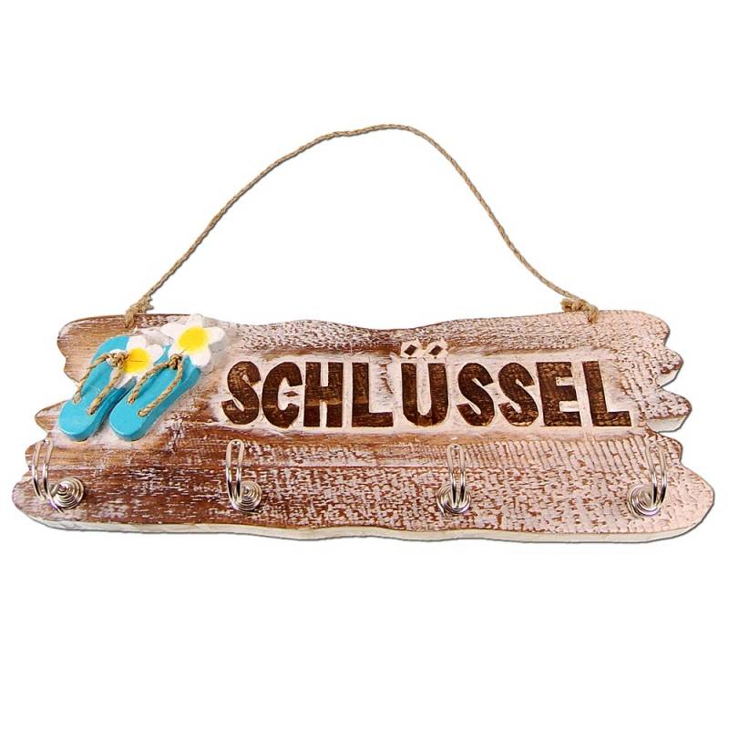 Seestern Sportswear Dekorations Schlüsselbrett Sandalen & Blüten Design Dekobrett Hängeschild 35 x 12 cm /1471