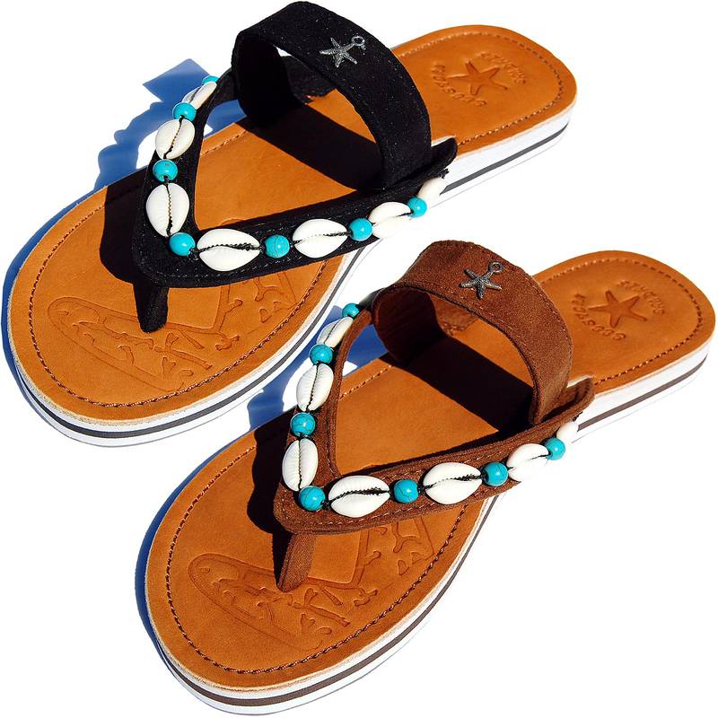 Seestern Sportswear SEESTERN Damen Leder Zehentrenner Zehensandale Zehensteg Sandalen in Gr.36-44 /2322