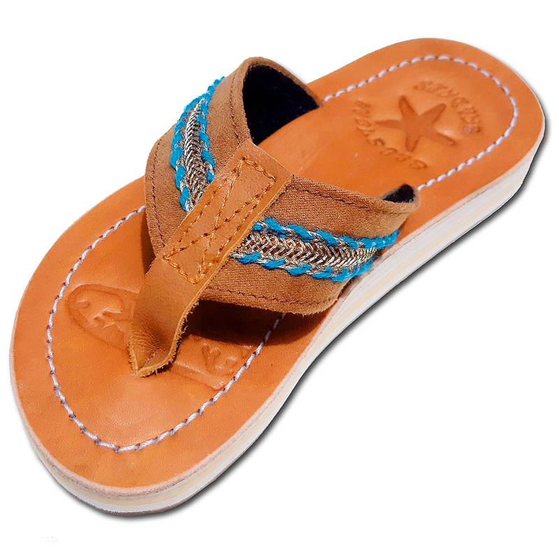 Seestern Sportswear SEESTERN Mädchen Leder Zehentrenner Zehensandale Zehensteg Sandalen in Gr.24-35 /2304