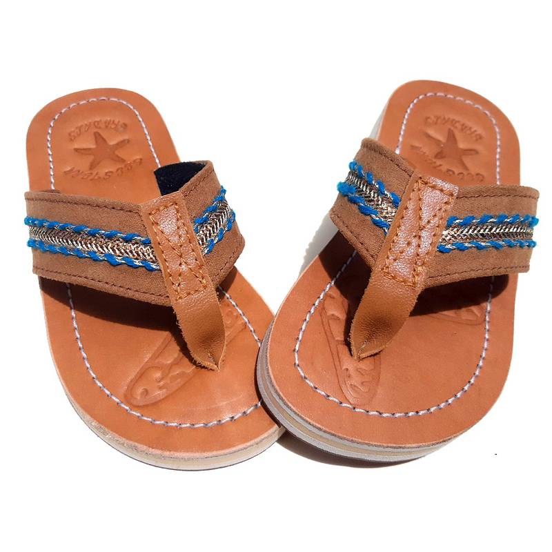 Seestern Sportswear SEESTERN Mädchen Leder Zehentrenner Zehensandale Zehensteg Sandalen in Gr.24-35 /2304 Schlussverkauf