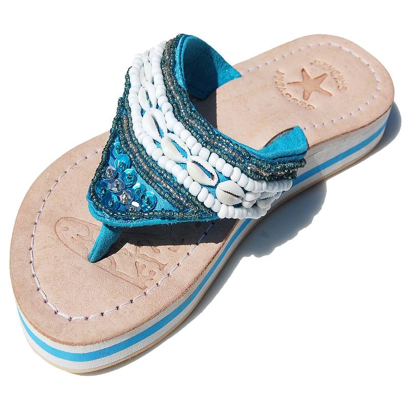 Seestern Sportswear SEESTERN Mädchen Leder Zehentrenner Zehensandale Zehensteg Sandalen in Gr.25-36 /2106 Online