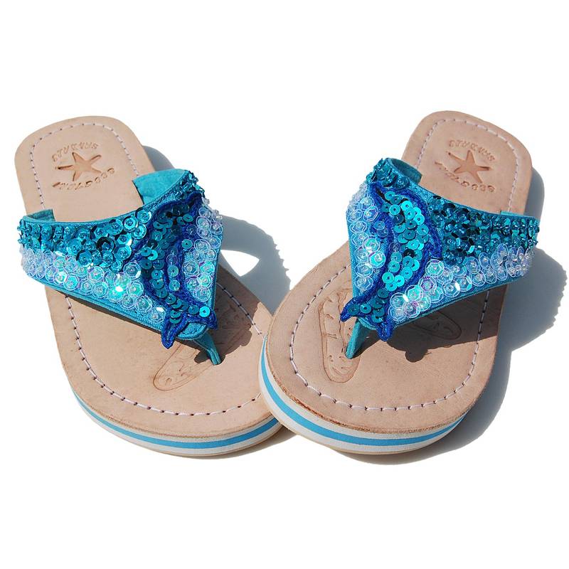Seestern Sportswear SEESTERN Mädchen Leder Zehentrenner Zehensandale Zehensteg Sandalen in Gr.25-36 /2108 Outlet