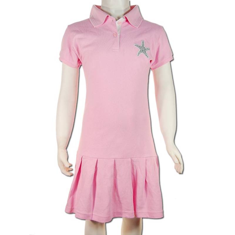 Seestern Sportswear SEESTERN Kinder Polokleid rosa mit süßem Faltenrock & Seestern Applikationen Gr.86-164 /1801 Blitzverkäufe