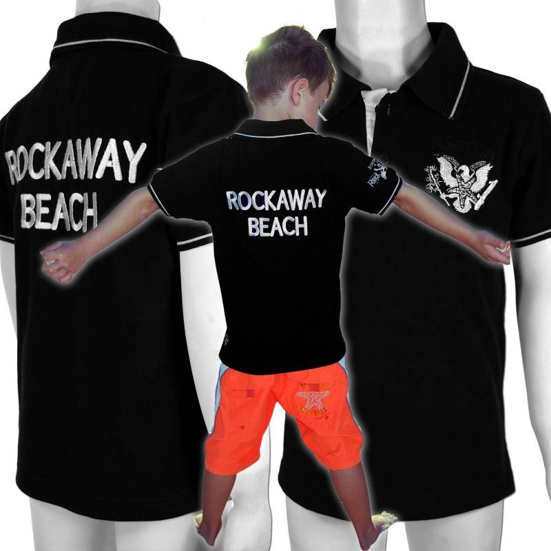 Seestern Sportswear SEESTERN Kinder Poloshirt Ramones Tribute PunkRock ShirtROCKAWAY BEACH Gr110-152