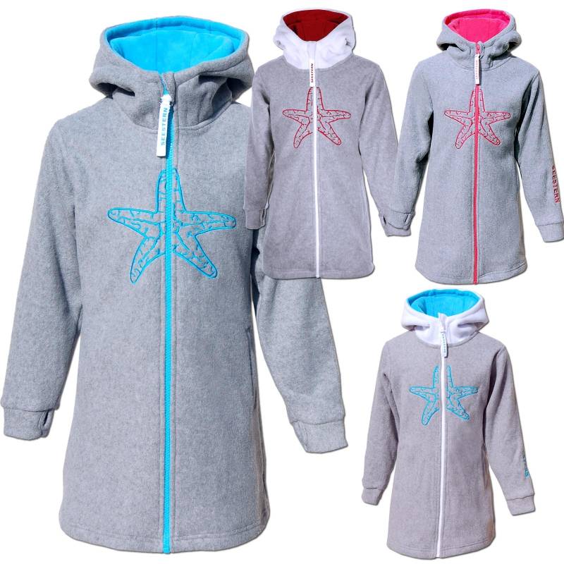 Seestern Sportswear SEESTERN Kinder Kapuzen Fleecejacke Fleecemantel Fleece Sweatjacke 116-164 /2106.gy