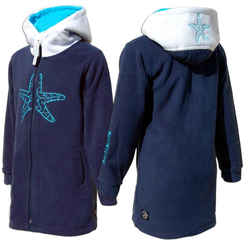 Seestern Sportswear SEESTERN Kinder Kapuzen Fleecejacke Fleecemantel Fleece Sweatjacke 116-164 /2106.nv_wt_lb