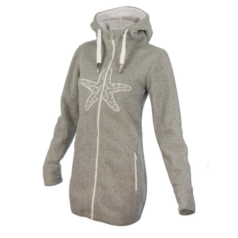 Seestern Sportswear SEESTERN Damen Kapuzen Fleecejacke 2WegeZipper Fleecemantel Fleece Sweatj.XS-4XL /1426 Meist gekauft