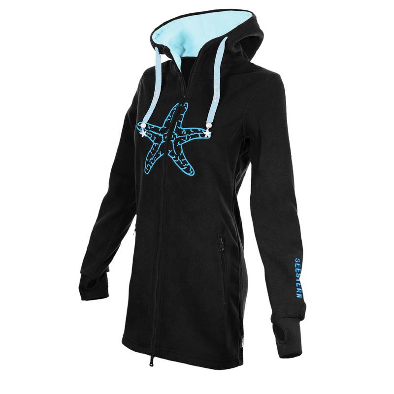 Seestern Sportswear SEESTERN Damen Kapuzen Fleecejacke 2WegeZipper Fleecemantel Fleece Sweatj.XS-4XL /1626.bk_ib Blitzverkäufe