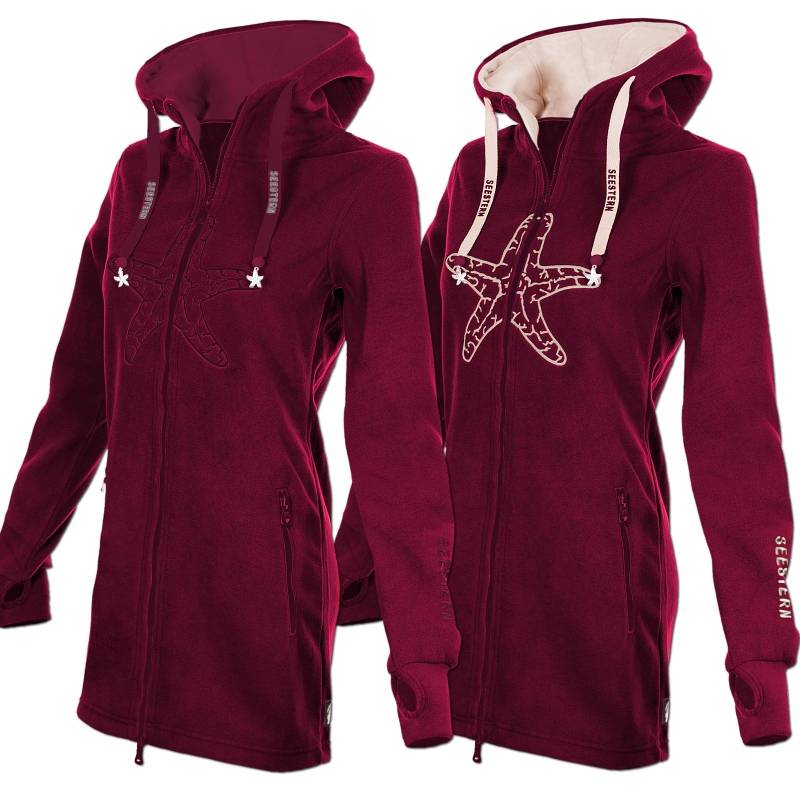 Seestern Sportswear SEESTERN Damen Kapuzen Fleecejacke 2WegeZipper Fleecemantel Fleece Sweatj.XS-4XL /2126.bx