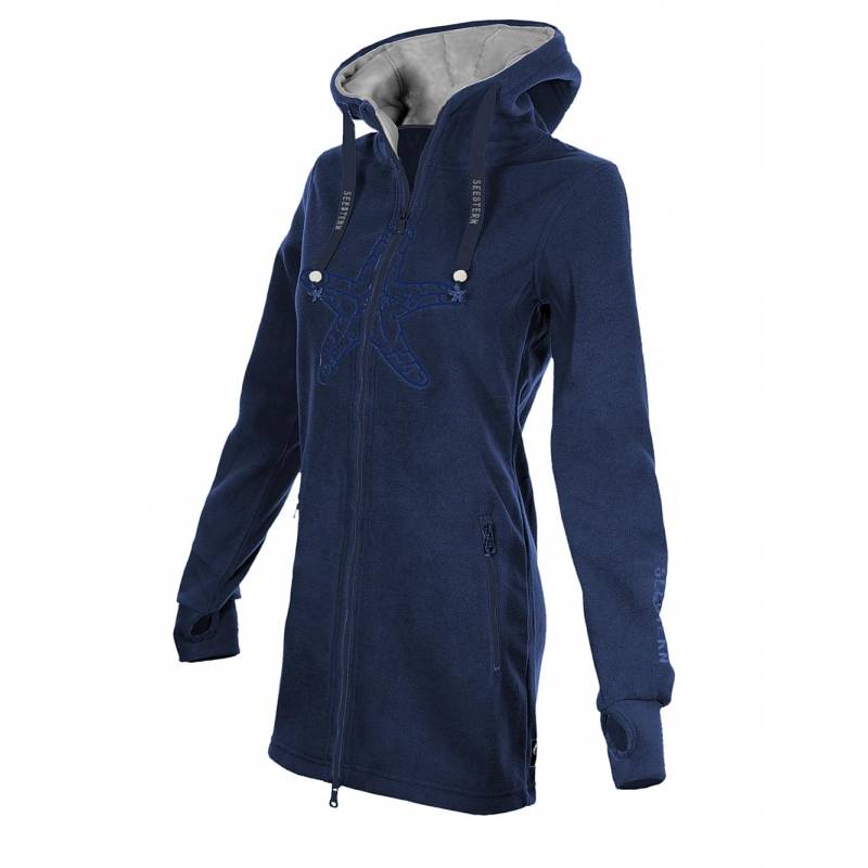 Seestern Sportswear SEESTERN Damen Kapuzen Fleecejacke 2WegeZipper Fleecemantel Fleece Sweatj.XS-4XL /2126.nv Hotsell