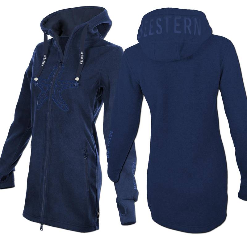 Seestern Sportswear SEESTERN Damen Kapuzen Fleecejacke 2WegeZipper Fleecemantel Fleece Sweatj.XS-4XL /2126.nv_nv