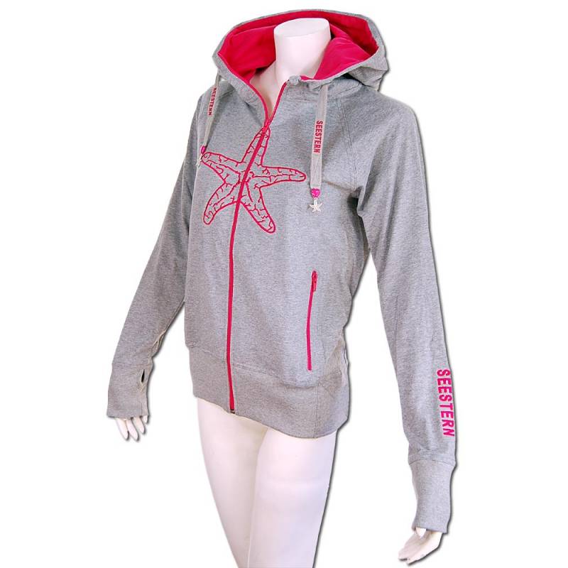 Seestern Sportswear SEESTERN Damen Kapuzen Sweat Shirt Jacke Pullover Zip Hoody Sweater Gr.XS-3XL Meist gekauft
