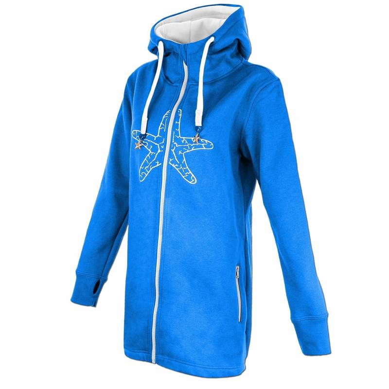 Seestern Sportswear SEESTERN Damen Lange Kapuzen Sweat Shirt Jacke Pullover Zip Hoody Sweater Gr.S-3XL /2029 Hotsell