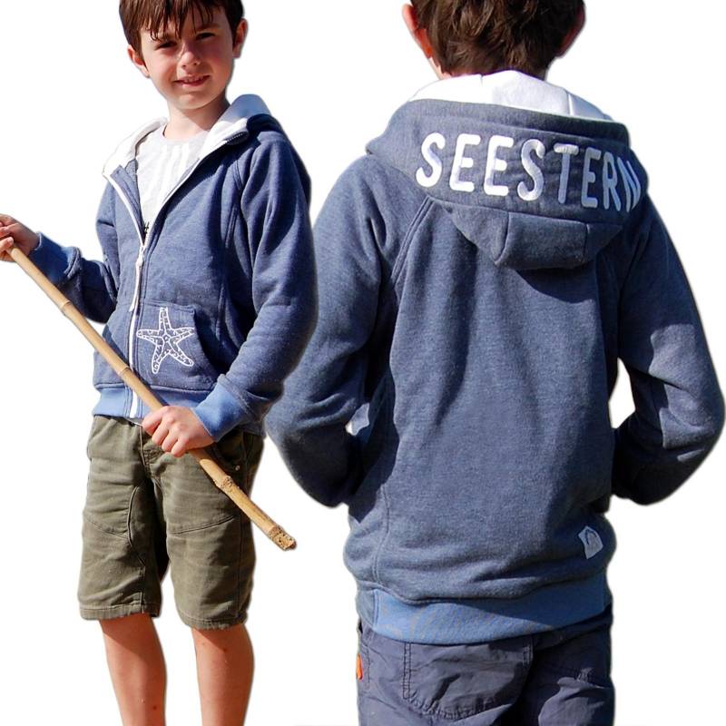 Seestern Sportswear SEESTERN Jungen Kapuzen Sweat Jacke Kapuzen Pullover Hoody Sweater 92-152 /1903_bl_wt