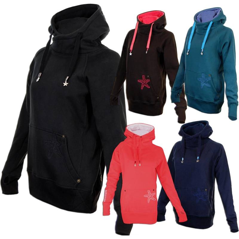Seestern Sportswear SEESTERN Damen Langes Kapuzen Sweat Shirt Pullover Hoody Jumper Sweater GrXS-XXL /1321