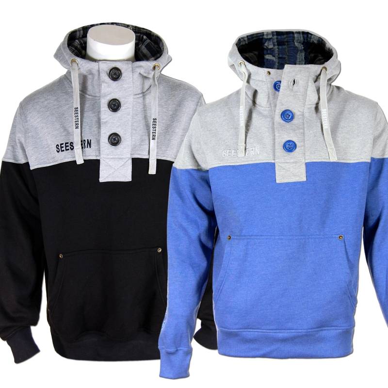 Seestern Sportswear SEESTERN Herren Kapuzen Sweatshirt Pullover m.Knopfleiste Jumper Sweater GrS-XXL /1641