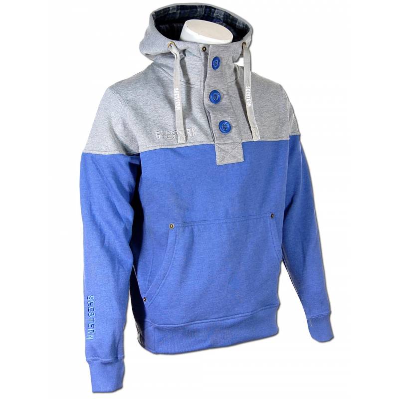Seestern Sportswear SEESTERN Herren Kapuzen Sweatshirt Pullover m.Knopfleiste Jumper Sweater GrS-XXL /1641 Auslauf