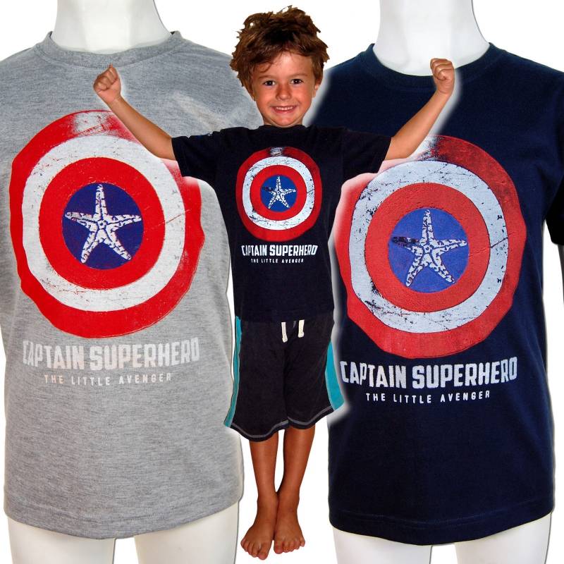 Seestern Sportswear SEESTERN Kinder Tshirt für den 'Kleinen Rächer' CAPTAIN SUPERHERO Serie Gr98-152