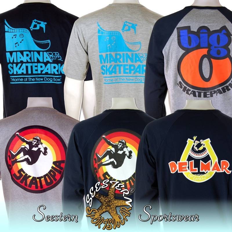 Seestern Sportswear SEESTERN Herren Skateboard T Shirt Skatepark Legenden der 70iger TshirtsGr S-XXL