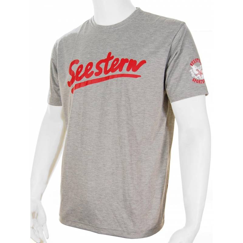 Seestern Sportswear SEESTERN Herren Tshirt hochw. Combed Jersey Kurzarm Gr S-XXL /1940 grau meliert-rot
