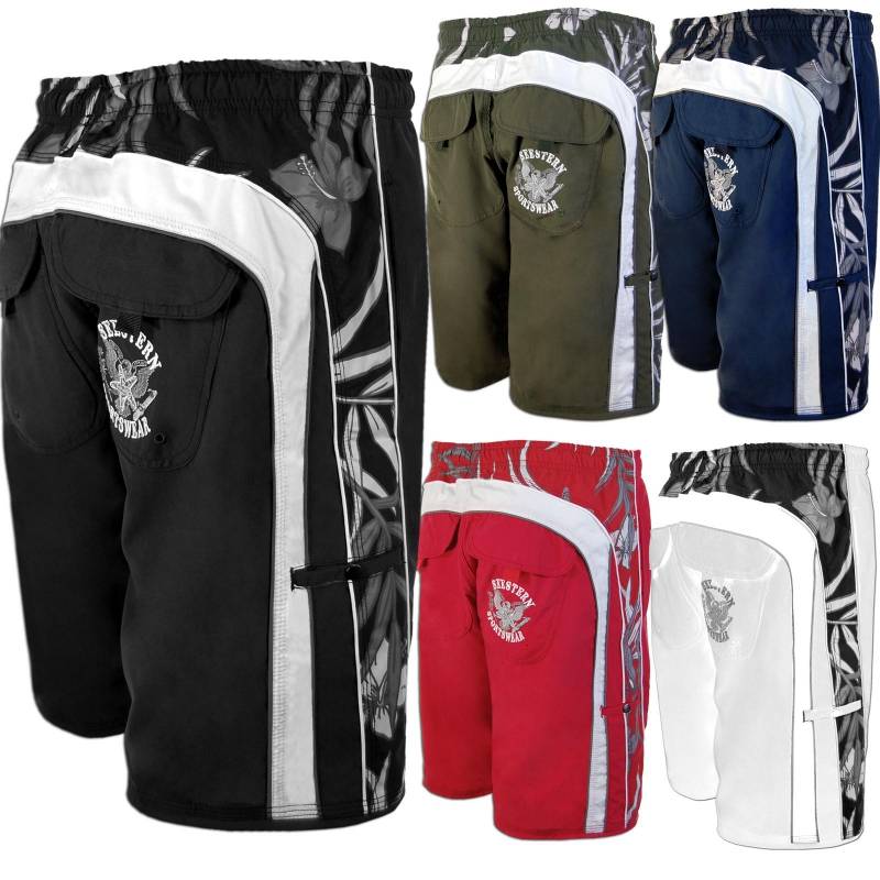 Seestern Sportswear SEESTERN Herren Boardshorts Badeshorts mit Gummizug hinten& Eingrifftaschen S-3XL /1743