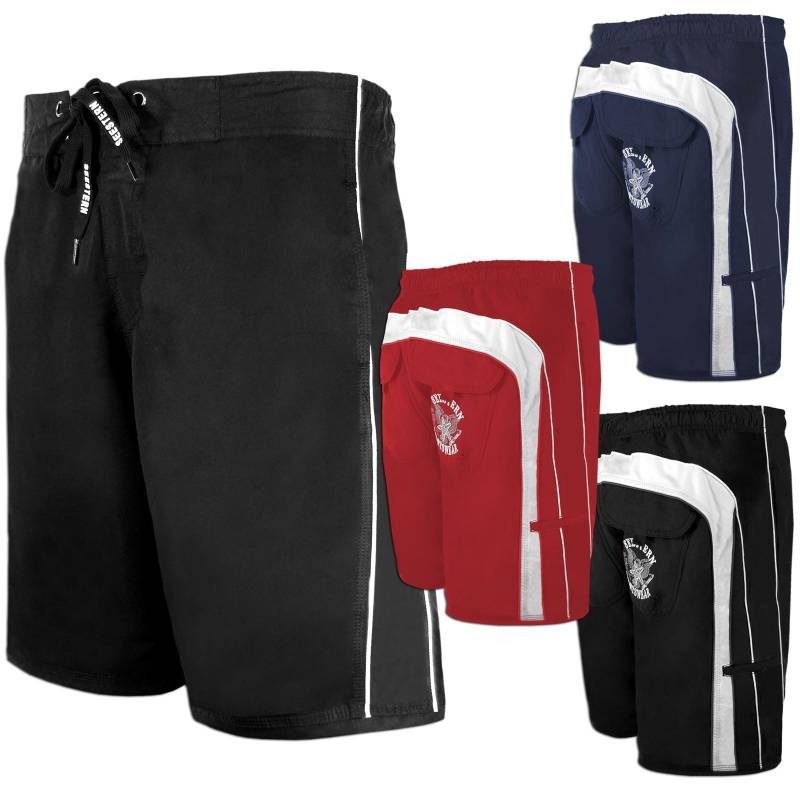 Seestern Sportswear SEESTERN Herren Boardshorts Badeshorts mit Gummizug hinten& Eingrifftaschen Gr.L(34) mittellang 49cm /1844