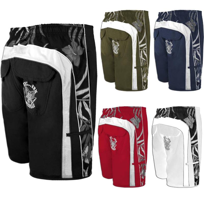 Seestern Sportswear SEESTERN Herren Boardshorts Badeshorts mit Gummizug hinten& Eingrifftaschen S-3XL mittellang 47-49cm /1843